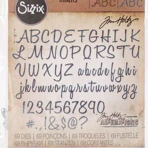 Sizzix Tholtz Thinlits Die Alphanumeric Script