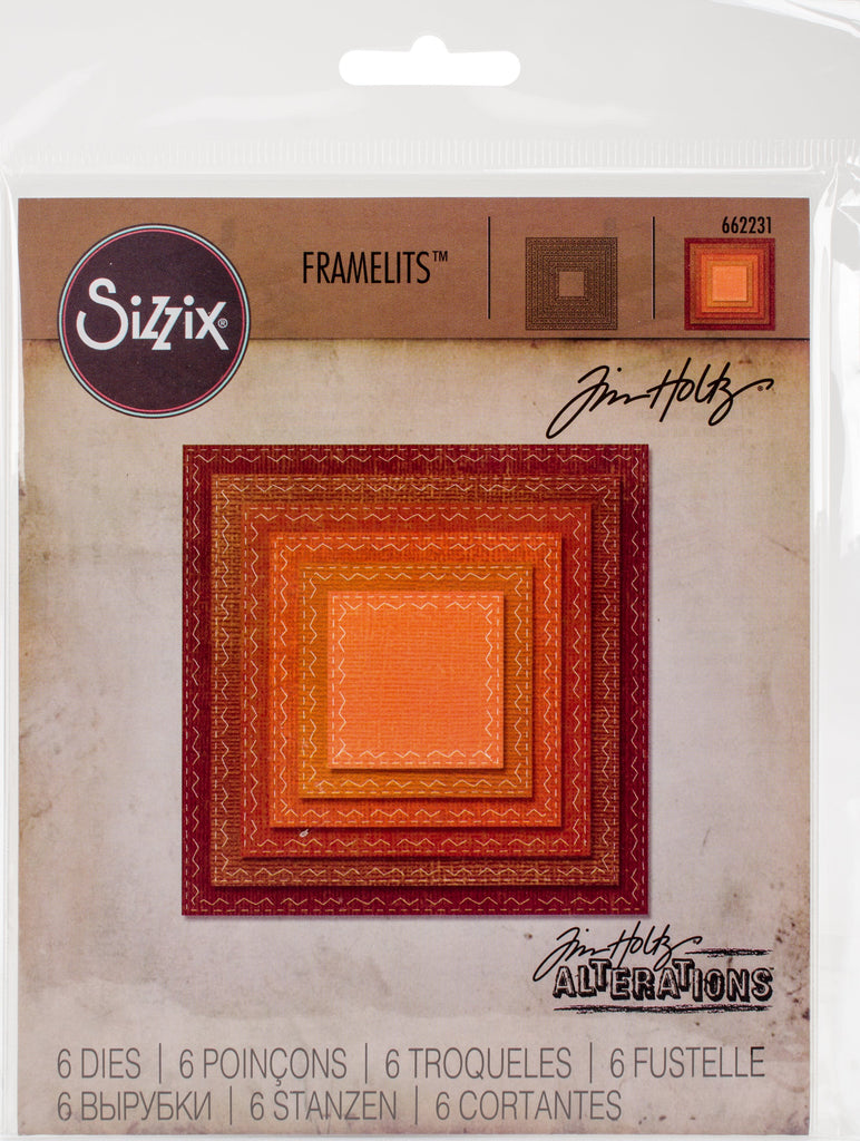 Sizzix Tholtz Framelits Die Stitched Square Sq