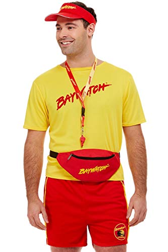 Smiffys 52230 Officially Licensed Baywatch Kit, Unisex Adult, Red, One Size