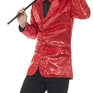 Smiffys Men's Sequined Jacket, Size: L, Red, 46983