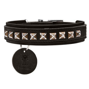 Collar Larvik Style Comfort, 50 Soft Genuine Cow Leather, Black/Black | Hunter
