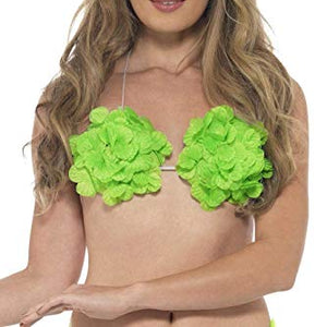 Smiffys Women's Hawaiian Flowered Bra (Neon Green)