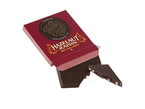 Willie's Hazelnut Raisin dark chocolate bar