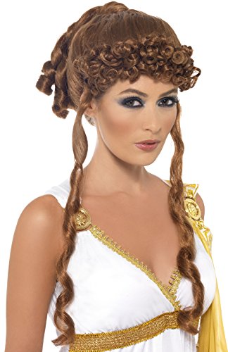 Smiffys Helen of Troy Wig with Curls - Brown