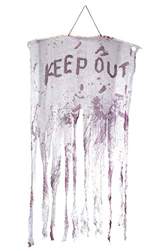 Smiffys 48226 Keep Out Bloody Hanging Decoration Set, White/Red, One Size