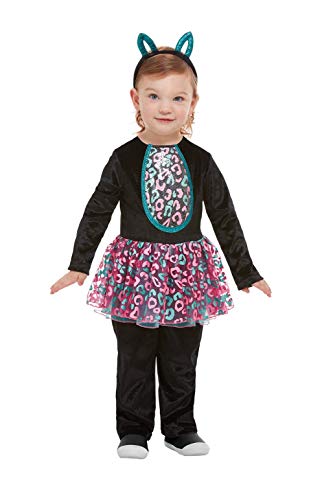 Smiffys 61128T2 Toddler Cute Cat Costume, Girls, Black, Age 3-4 Years