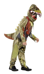 Smiffys Children's Deluxe Deathly Dinosaur Costume, Jumpsuit & Headpiece, Size: L, Color: Green, 44294