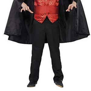 Smiffys Children's Dracula Boy Costume, Cape, Cummerbund, Cravat & Waistcoat, Black, Large