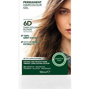 Herbatint Permanent Herbal Hair Colour Gel, 6D Dark Golden Blonde, 150 ml