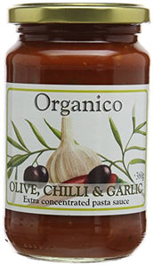 Organico Olive, Chilli and Garlic Organic Sauce 360 g (Pack of 6)