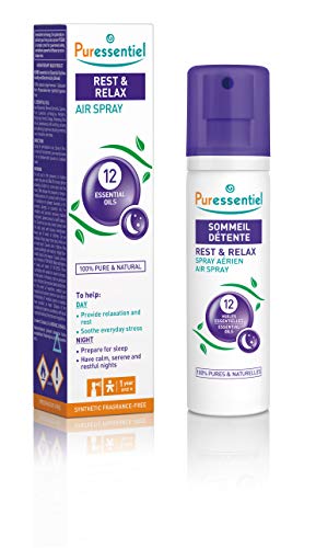 Puressentiel Rest & Relax Air Spray 75ml - Natural remedy for serene & restful nights, Sleep, Relaxation, Tested efficacy, 100% Natural origin, 12 essential oils