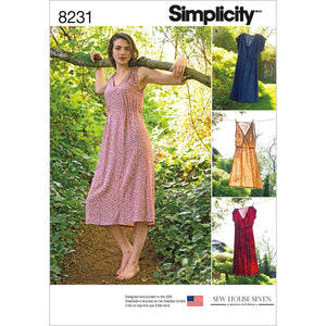 Simplicity Pattern 8231 H5 Misses' Dress in Two Lengths by Sew House Seven, Size 6-8-10-12-14