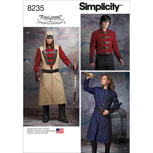 Simplicity Creative Patterns US8235AA 8235 Simplicity Pattern 8235 Men's Cosplay Costume Pattern,,Size: Aa (38-40-42-44)