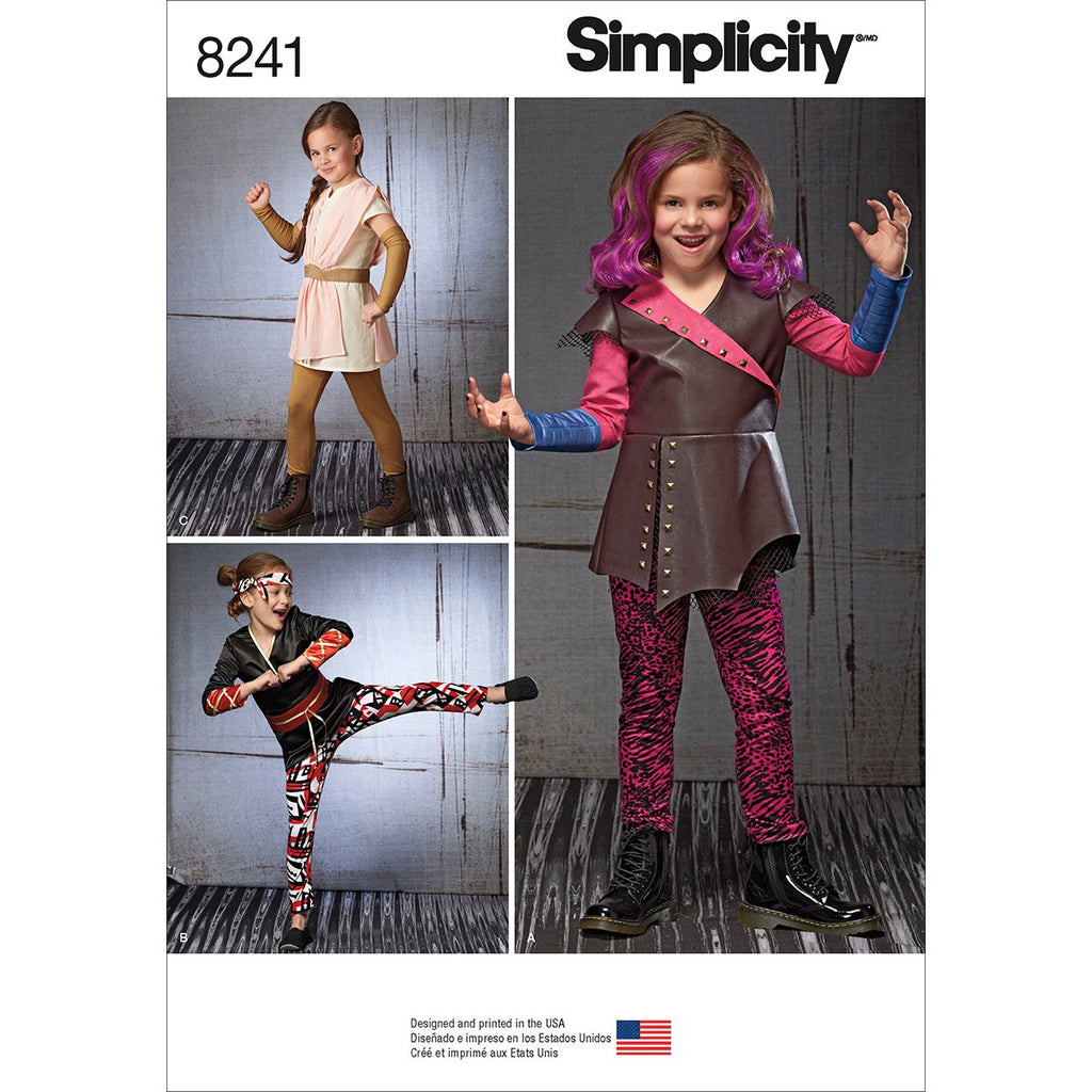 Simplicity Creative Patterns US8241A 8241 Simplicity Pattern 8241 Child's Warrior Costumes