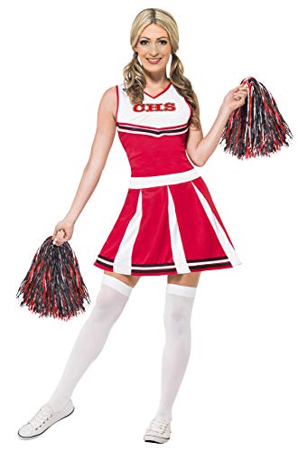 Smiffys Cheerleader Costume, Red- XS (32-34)