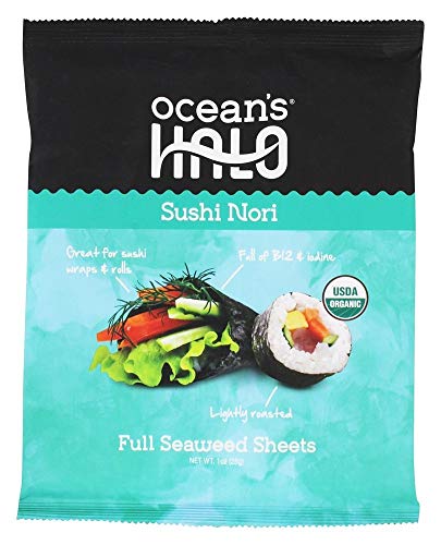 Ocean's Halo Sushi Nori Full Seaweed Sheets 28g (Pack of 12)