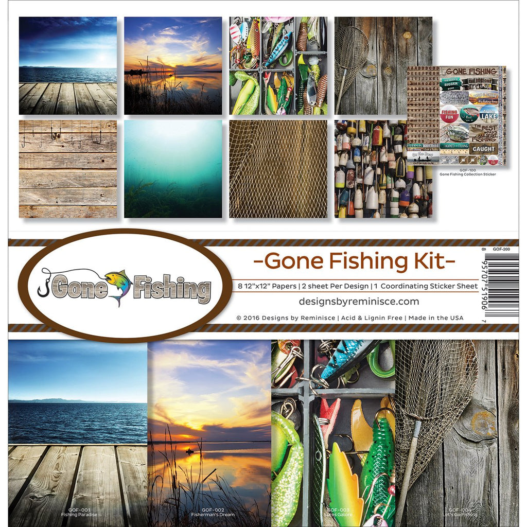 Reminisce GOF-200 Gone Fishing Scrapbook Collection Kit