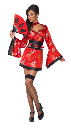Smiffy's Adult Women's Vodka Geisha Costume, Dress and Belt with Shot Glass Holders, Around the World, Serious Fun, Size 8-10, 20559