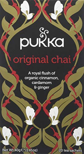 Original Chai Tea Bags - Organic & Fair Cinnamon Bark, Ginger Root and Cardamom Seed