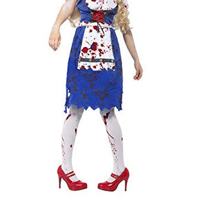 Smiffys Women's Zombie Bavarian Female Costume, Dress, Size: L, Colour: Blue, 24319