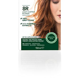 Herbatint Permanent Dye Care Of 5 Plant Extracts 150ml - 8R Light Blond Copper