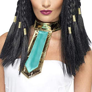 Smiffys Cleopatra Wig with Gold Trim - Black