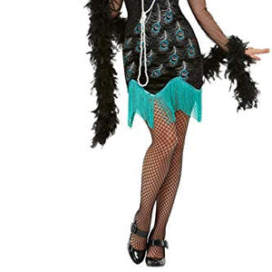 Smiffys 47780S 20s Peacock Flapper Costume, Women, Green & Blue, S - UK Size 08-10