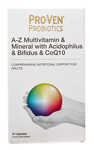 Proven Probiotics A-Z Multivitamin & Mineral with Acidophilus & Bifidus & CoQ10 - Comprehensive Nutrition for Adults