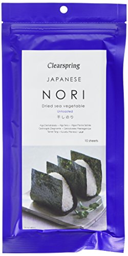 Clearspring Untoasted Japanese Dried Sea Vegetable Nori Sheets 25 grams