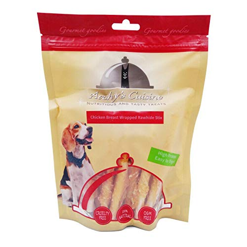 Chicken Breast Wrapped Rawhide Stix Bag 100G Archy'S Cuisine