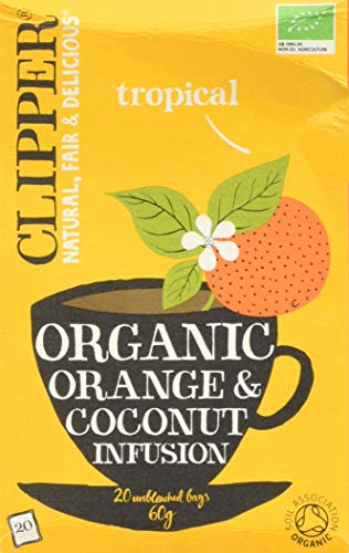 Clipper Organic Orange & Coconut 20 Teabags (Pack of 6, Total 120 Teabags)