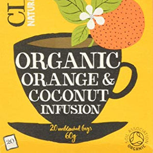 Clipper Organic Orange & Coconut 20 Teabags (Pack of 6, Total 120 Teabags)