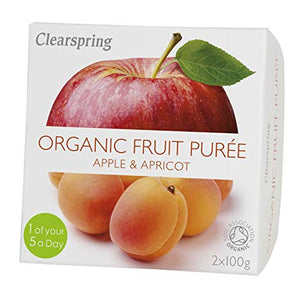 Clearspring Organic Apple and Apricot Puree, 2 x 100g