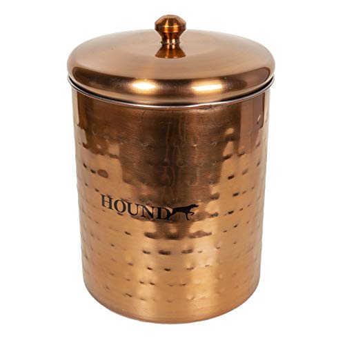 Hound Hammered Antique Copper Finish Pet Treat Cannister Medium