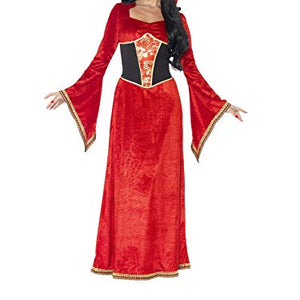 Smiffys Adult Women's Demonic Queen Costume, Dress and Attached Horns, Legends of Evil, Halloween, Size: L, 43725
