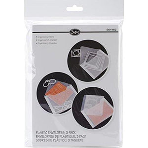 Sizzix Plastic Envelopes, 6.875 by 5-Inch, 3/Pack