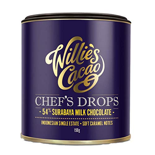 Willies Cacao Surabaya 54 Percent Milk Chocolate Chefs Drops, 150 g, Pack of 3