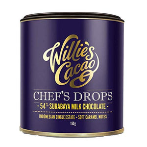 Willies Cacao Surabaya 54 Percent Milk Chocolate Chefs Drops, 150 g, Pack of 3