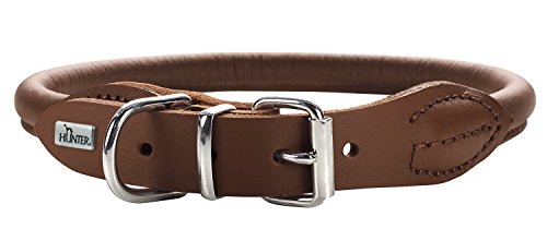 Collar Round & Soft 50/10, Nickel-Plated Nappa Brown, 41-46 Cm | Hunter