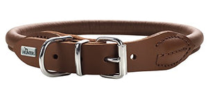 Collar Round & Soft 50/10, Nickel-Plated Nappa Brown, 41-46 Cm | Hunter