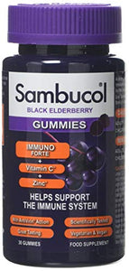 Sambucol Immuno Forte Gummies | Vitamin C | Zinc | Immune Support Supplement | 30 Gummies