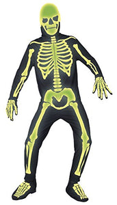 Smiffys Adult men's Graveyard Bones Costume, Jumpsuit, Hood, Gloves and Bootcovers, Gothic Manor, Halloween, Plus Size XL, 36124