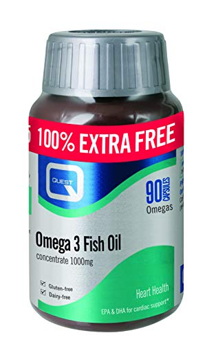 Quest Omega 3 Fish Oil Capsules, 1000 mg, 180-Count