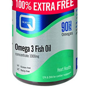 Quest Omega 3 Fish Oil Capsules, 1000 mg, 180-Count
