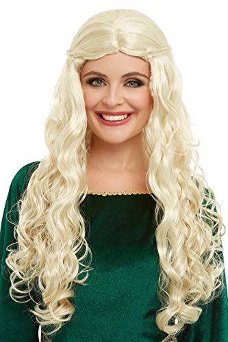 Smiffys 50755 Medieval Dragon Goddess Wig, Women, Blonde, One Size