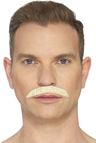 Smiffys 49638 Iconic Rock Star Moustache, Blonde, One Size