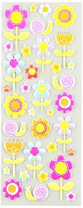 Puffy Classic Stickers-Happy Flowers