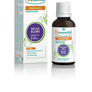 Puressentiel Essential Oils for Diffusion, Relax Blend 30 ml – Aromatherapy, 100% pure and natural essential oils with calming and soothing properties – For home, office, hotel, spa
