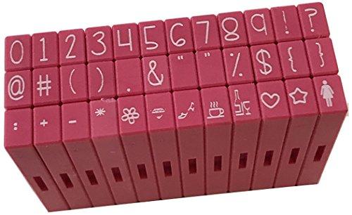 Pink and Main Pegz (36-Piece) Curvy Girl Font Stamps Number & Symbols Set, Pink