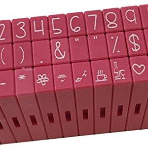 Pink and Main Pegz (36-Piece) Curvy Girl Font Stamps Number & Symbols Set, Pink